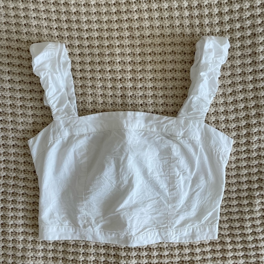 Free People White Tank Crop Top